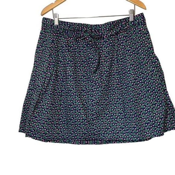 Gap Women's Floral A-Line Skirt Mini Leaf Lined Waist Tie Green Pink Blue Size 1 - Picture 1 of 9